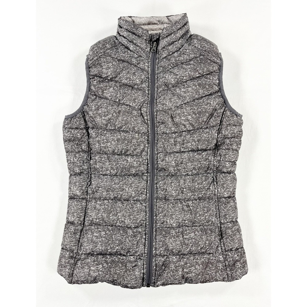 Be‎ By Blanc Noir Down Puffer Vest Womens XS Gray Packable Lightweight Full Zip